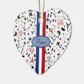 フランスの旗が付いているフランスのなアイコン セラミックオーナメント (左)