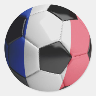 フランスの旗のサッカーボール ラウンドシール