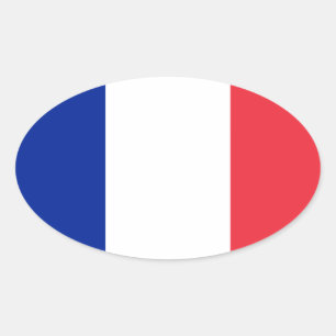 フランスの旗のデザイン 楕円形シール
