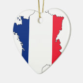 フランスの旗の地図#2 セラミックオーナメント (左)