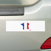 フランスの旗の地図FR バンパーステッカー (車上)