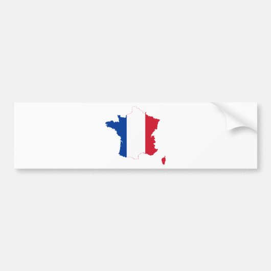 フランスの旗の地図FR バンパーステッカー (正面)