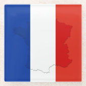 フランスの旗 ガラスコースター (正面)