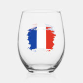 フランスの旗 ステムなしワイングラス (裏面)