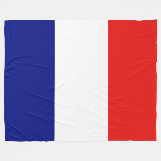 フランスの旗 フリースブランケット (正面(横))