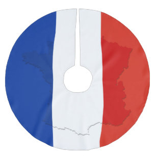フランスの旗 ブラッシュドポリエステルツリースカート
