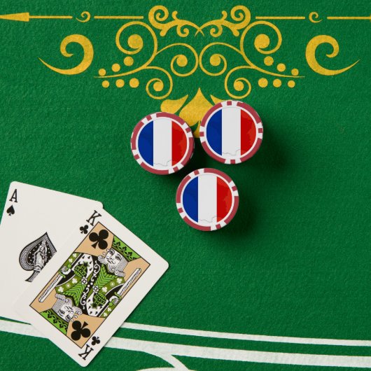 フランスの旗 ポーカーチップ (ポーカーテーブル (スタック))