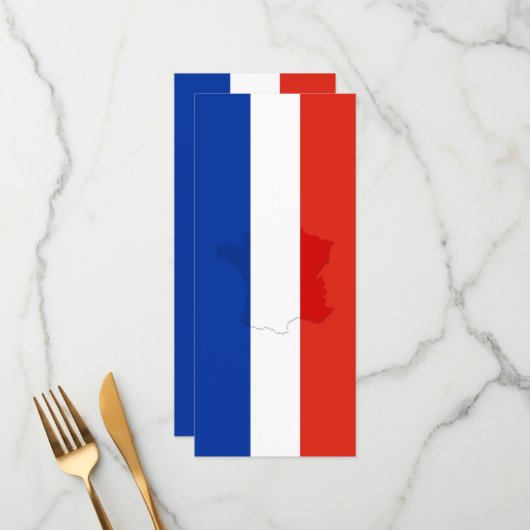 フランスの旗 メニュー (正面/裏面インサイチュ)