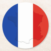 フランスの旗 ラウンドペーパーコースター (正面)