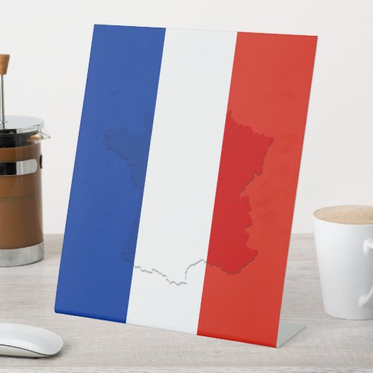 フランスの旗 台座サイン (インサイチュ)