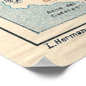 フランスの旧マルセイユの地図(1925年) ポスター (角)