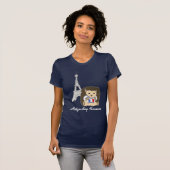 フランスの暗い女性のティーのハリネズミ Tシャツ (正面フル)