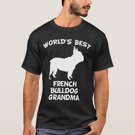 フランスの最高の世界はフランスのブルドッグおばあちゃん犬O Tシャツ (正面)