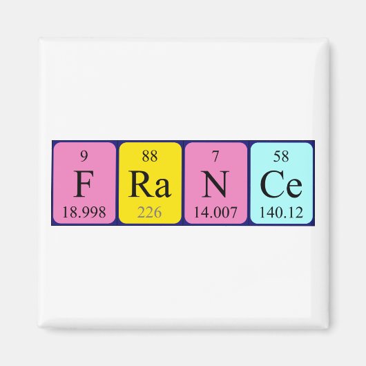フランスの期別表名磁石 マグネット (正面)