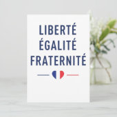 フランスの標語入りグリーティングカード "Liberté Égalité Fraternité" 招待状 (スタンド正面)