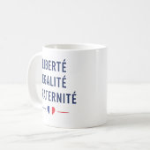 フランスの標語「自由平等友愛」マグ コーヒーマグカップ (正面左)