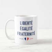 フランスの標語「自由平等友愛」マグ コーヒーマグカップ (左)