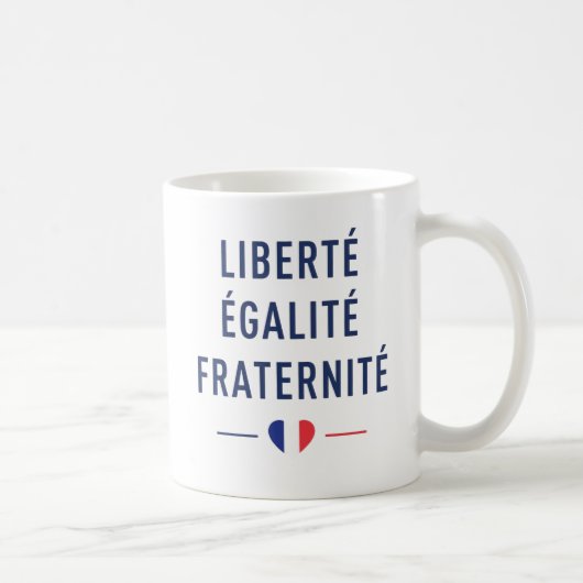 フランスの標語「自由平等友愛」マグ コーヒーマグカップ (右)