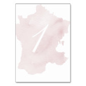 フランスの水彩シルエット テーブルナンバー (裏面)