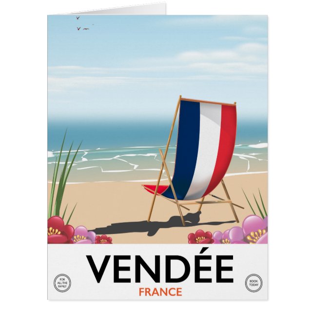 フランスの海岸ビーチ旅行ポスター (正面)