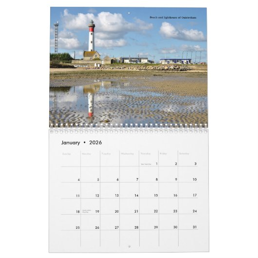 フランスの海辺の12ヶ月のカレンダー カレンダー (1月 2026)