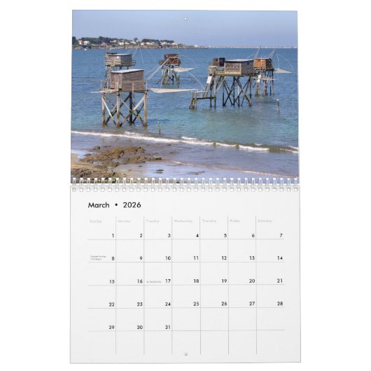 フランスの海辺の2023年のカレンダー カレンダー (3月 2026)