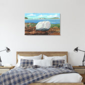 フランスの湾とバランスの岩の景色 キャンバスプリント (インサイチュ (寝室))