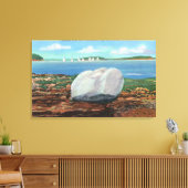フランスの湾とバランスの岩の景色 キャンバスプリント (インサイチュ (リビング))