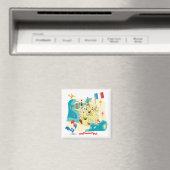 フランスの漫画の地図 マグネット (インサイチュ (食洗機))