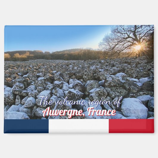 フランスの火山地帯のブルーアワー マグネット (正面)