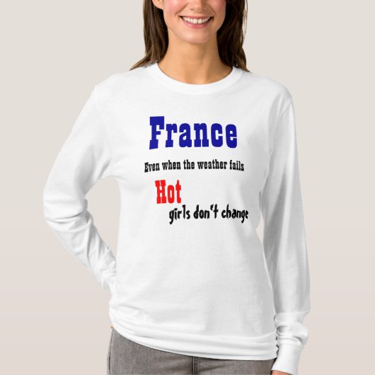 フランスの熱い女の子Tシャツ Tシャツ (正面)