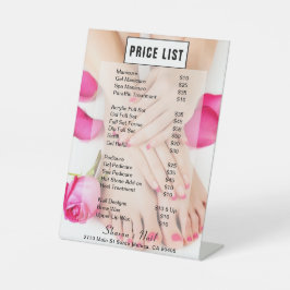 フランスの爪、 ネイル&バラマニキュアサロン価格表 台座サイン