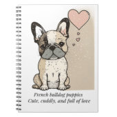 フランスの犬の子犬の子犬 – かわいい愛でいっぱいの ノートブック (正面)