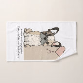 フランスの犬の子犬の子犬 – かわいい愛でいっぱいの ハンドタオル (ハンドタオル)