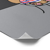 フランスの犬をカフェでカスタマイズ ポスター (角)