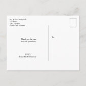 フランスの田園風ウェディング フォト コラージュ  「ありがとう」 案内ポストカード (裏面)