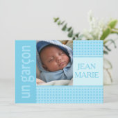 フランスの男の赤ちゃん誕生発表 案内状 (スタンド正面)