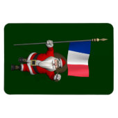フランスの看板のあるサンタクロース マグネット (横)