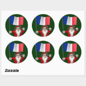 フランスの看板のあるサンタクロース ラウンドシール (シート)