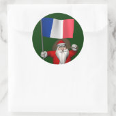 フランスの看板のあるサンタクロース ラウンドシール (バッグ)