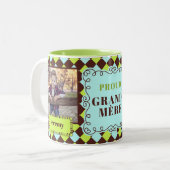 フランスの祖母グランドメールブラウングリーン2写真 ツートーンマグカップ (正面左)