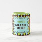フランスの祖母グランドメールブラウングリーン2写真 ツートーンマグカップ (中央)
