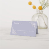 フランスの空白のエレガント薄紫表座席表 プレイスカード (正面)