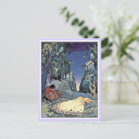 フランスの童話:ヴァイオレットとウールソンが眠る ポストカード (スタンド正面)