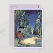 フランスの童話:ヴァイオレットとウールソンが眠る ポストカード (正面/裏面)