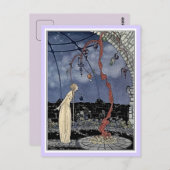 フランスの童話：ヴァイオレットとウールソンが眠る ポストカード (正面/裏面)