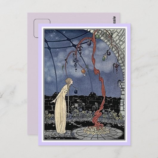 フランスの童話：ヴァイオレットとウールソンが眠る ポストカード (正面/裏面)