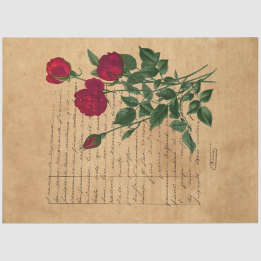 フランスの筆跡とレッドローズシリーズデザイン3 薄葉紙 (正面)