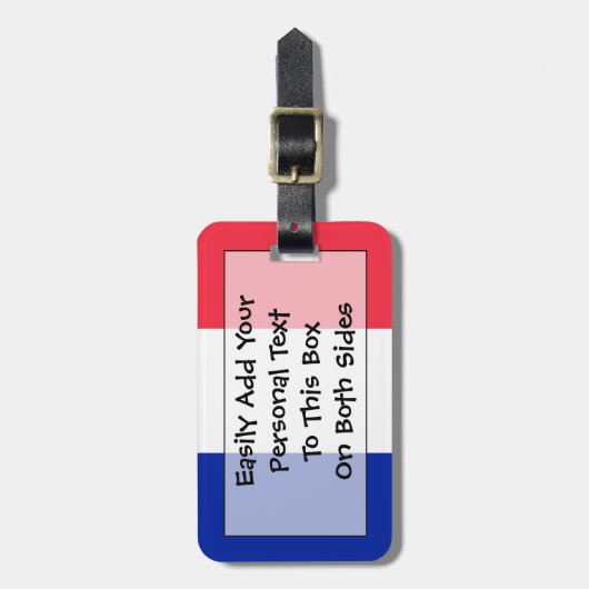 フランスの簡単IDの旗 ラゲッジタグ (正面縦)