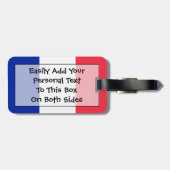 フランスの簡単IDの旗 ラゲッジタグ (裏面横)